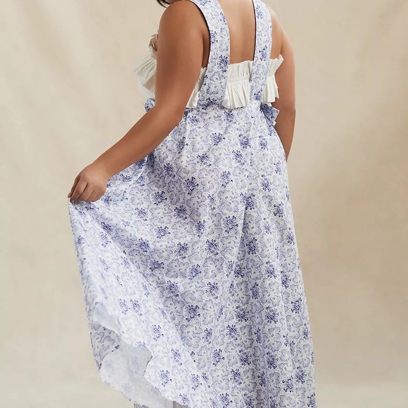 Selkie Pinafore Printed Midi Dress Anthropologie Plus 1X NWT - Picture 5 of 10